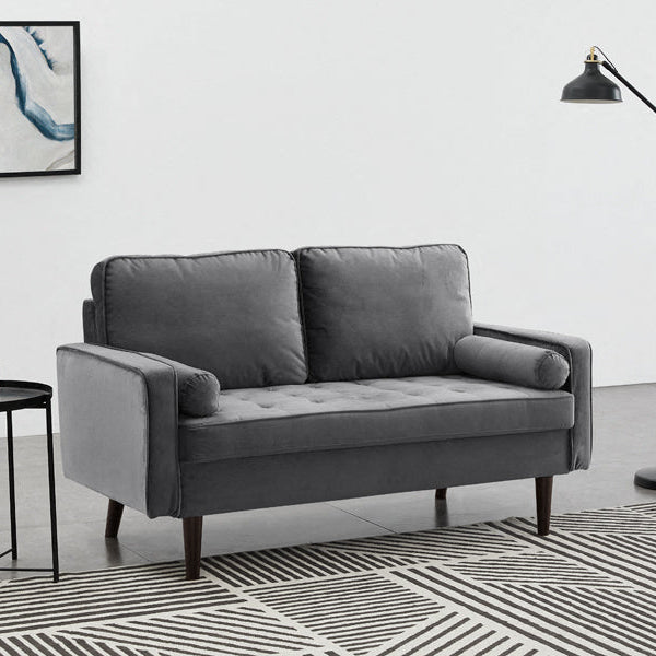 Scott Velvet 2 Seater Luxury Upholstered Cushion Sofa , Grey