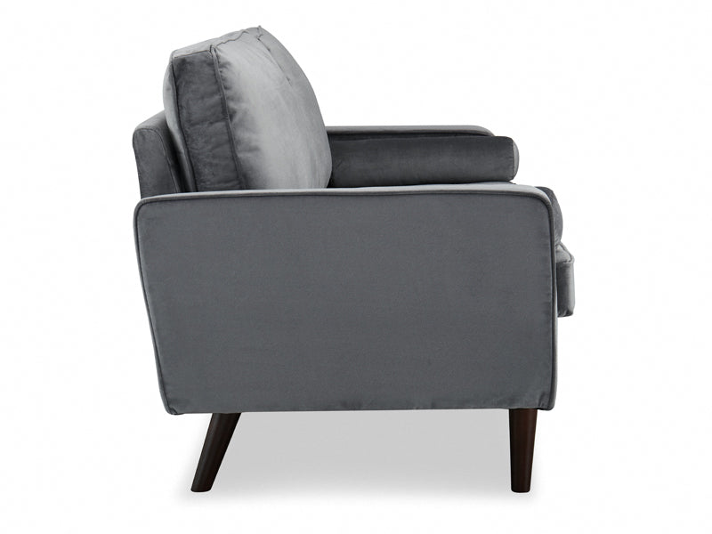 Scott Velvet 3 Seater Luxury Upholstered Cushion Sofa , Grey