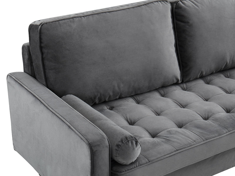 Scott Velvet 2 Seater Luxury Upholstered Cushion Sofa , Grey