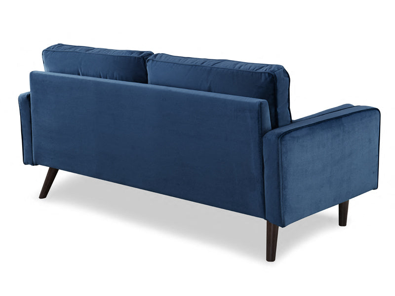 Scott Velvet 3 Seater Luxury Upholstered Cushion Sofa , Blue