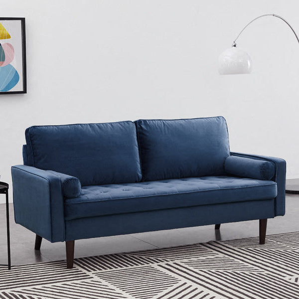 Scott Velvet 3 Seater Luxury Upholstered Cushion Sofa , Blue