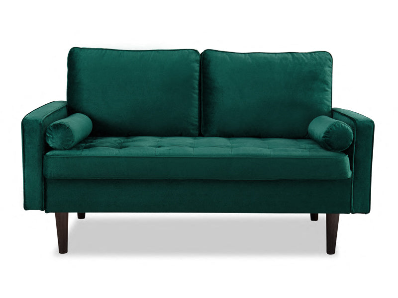 Scott Velvet 2 Seater Luxury Upholstered Cushion Sofa , Green