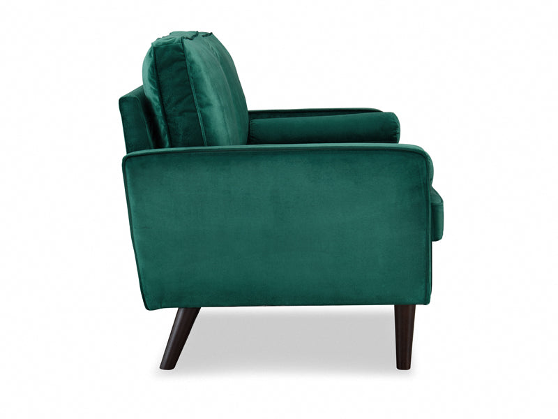 Scott Velvet 2 Seater Luxury Upholstered Cushion Sofa , Green