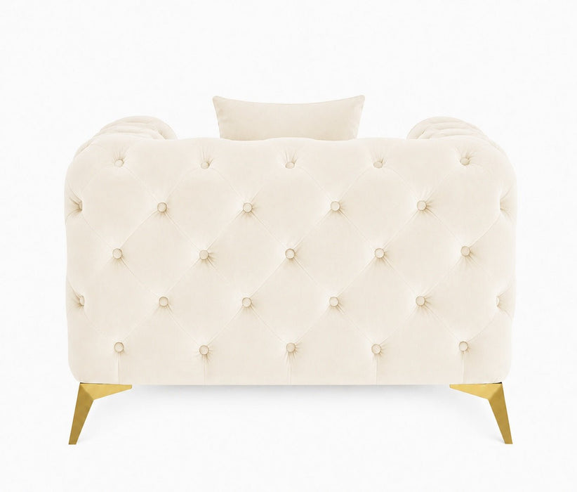 Jasper Chesterfield Armchair, Cream Velvet