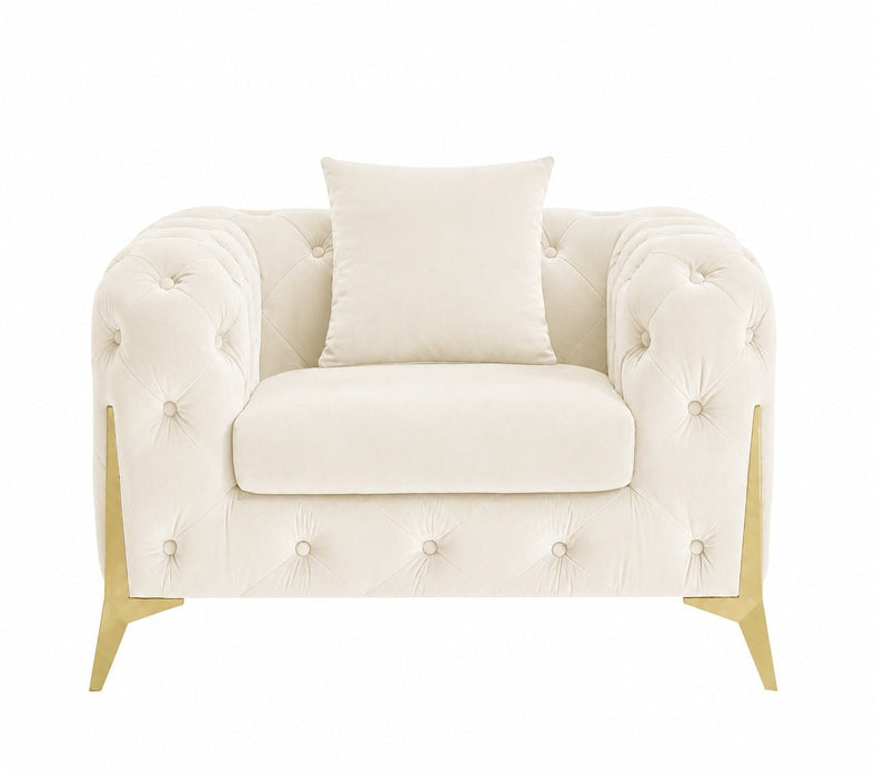 Jasper Chesterfield Armchair, Cream Velvet