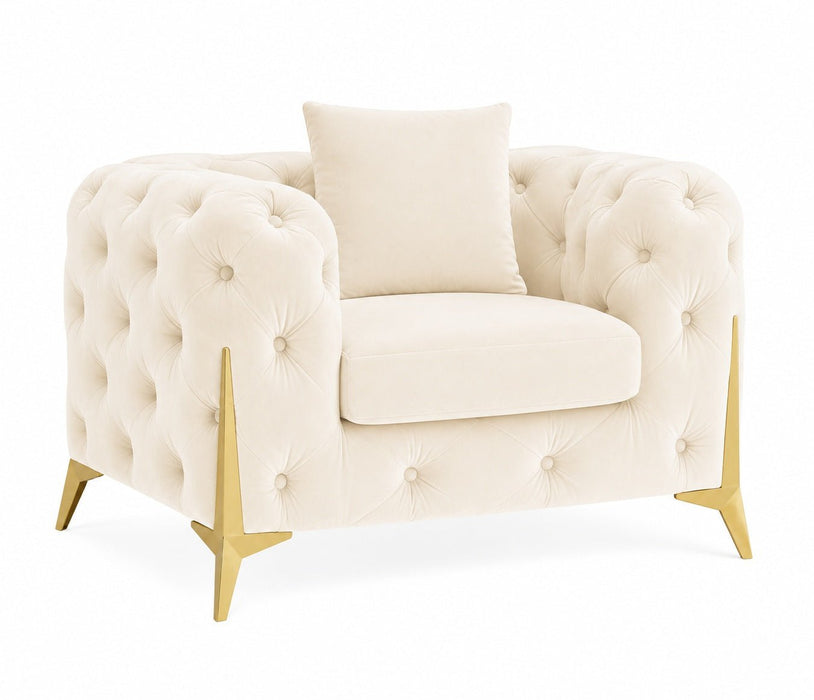 Jasper Chesterfield Armchair, Cream Velvet