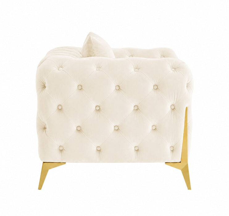 Jasper Chesterfield Armchair, Cream Velvet