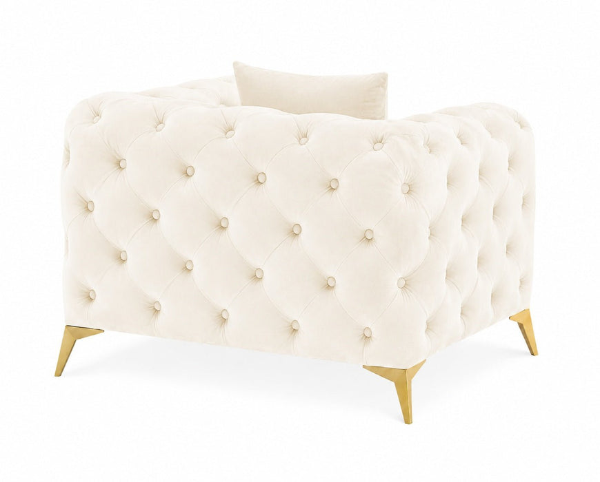 Jasper Chesterfield Armchair, Cream Velvet