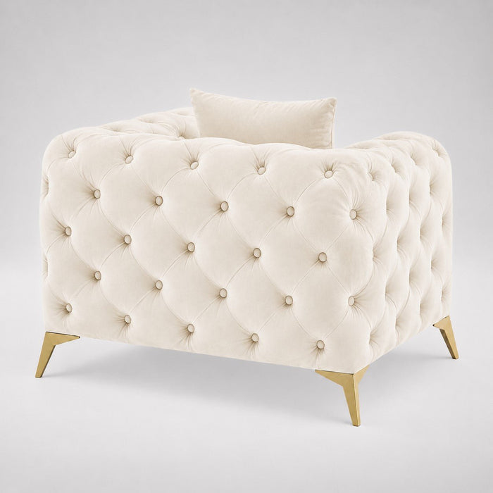 Jasper Chesterfield Armchair, Cream Velvet