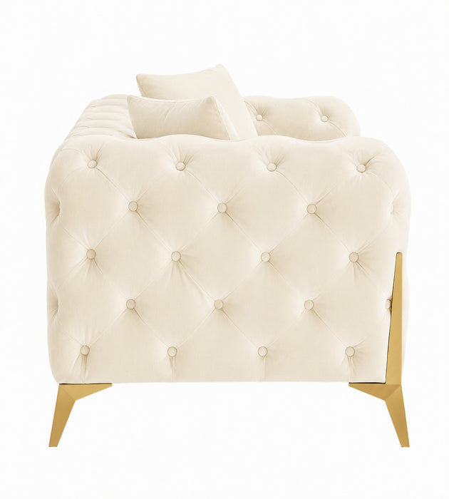 Jasper 2-Seater Chesterfield Sofa, Cream Velvet