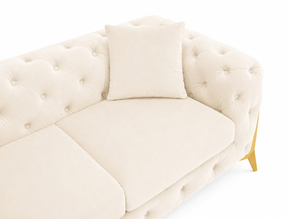 Jasper 2+3 Chesterfield Sofa Set, Cream Velvet
