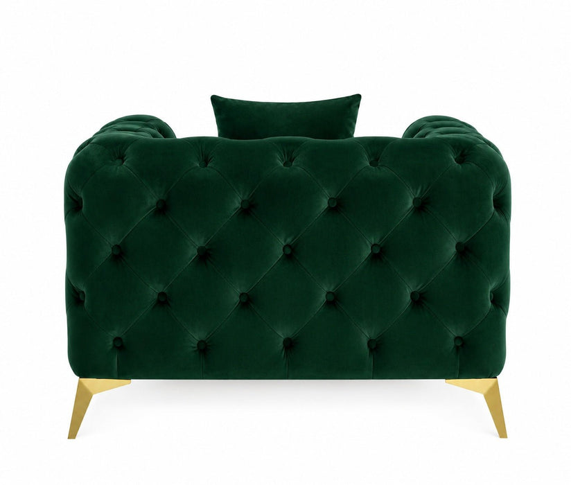 Jasper Chesterfield Armchair, Green Velvet