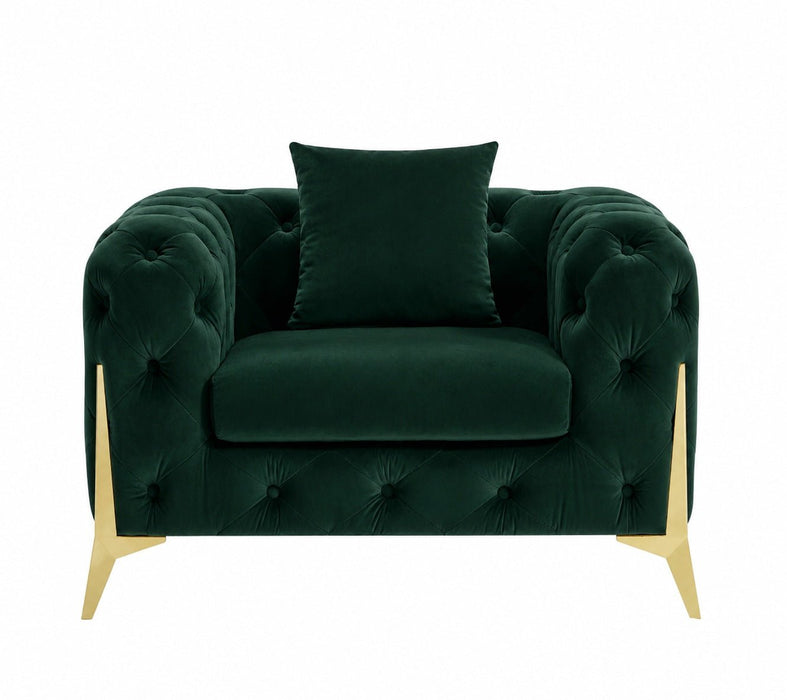 Jasper Chesterfield Armchair, Green Velvet