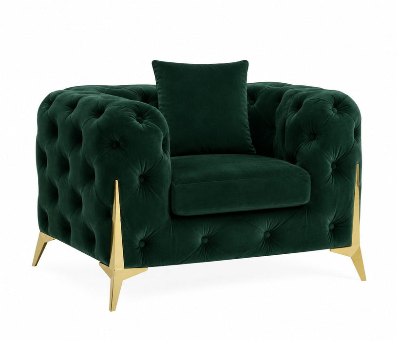 Jasper Chesterfield Armchair, Green Velvet