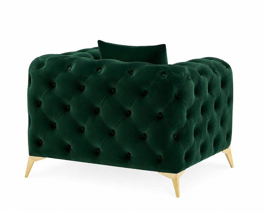 Jasper Chesterfield Armchair, Green Velvet