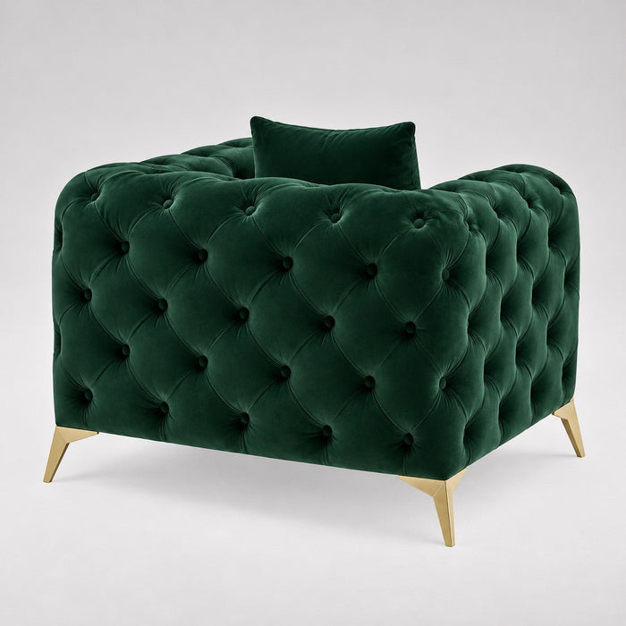 Jasper Chesterfield Armchair, Green Velvet