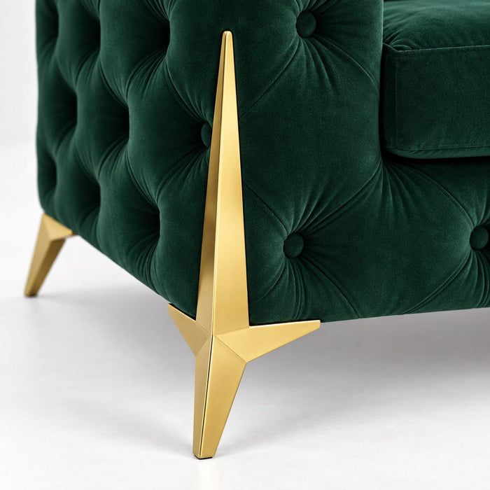 Jasper 2-Seater Chesterfield Sofa, Green Velvet