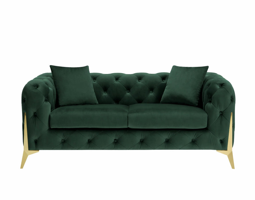 Jasper 2-Seater Chesterfield Sofa, Green Velvet