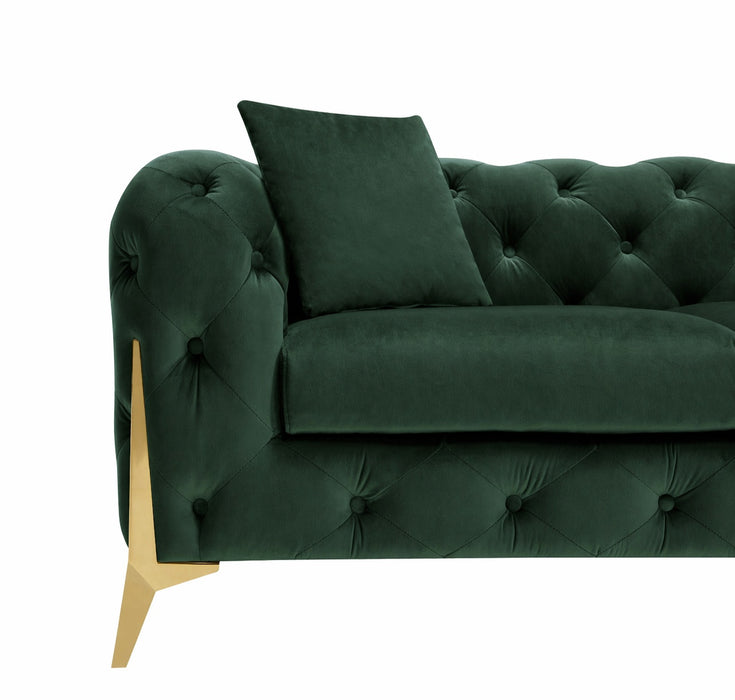 Jasper 2+3 Chesterfield Sofa Set, green Velvet