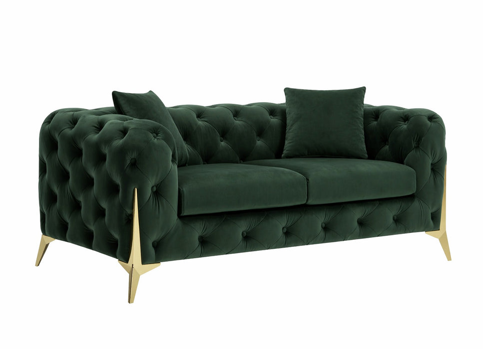 Jasper 2-Seater Chesterfield Sofa, Green Velvet