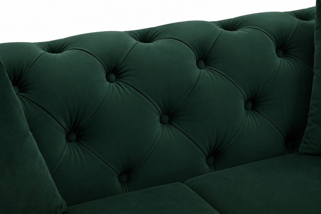 Jasper 2-Seater Chesterfield Sofa, Green Velvet