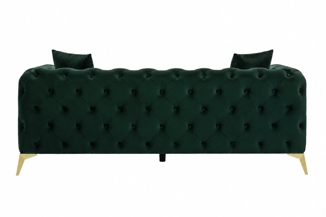 Jasper 3-Seater Chesterfield Sofa, Green Velvet
