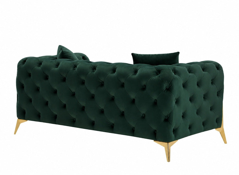 Jasper 3-Seater Chesterfield Sofa, Green Velvet