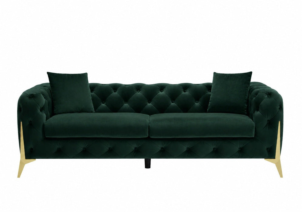 Jasper 3-Seater Chesterfield Sofa, Green Velvet