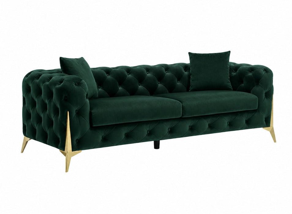 Jasper 3-Seater Chesterfield Sofa, Green Velvet
