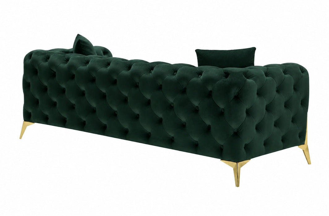 Jasper 3-Seater Chesterfield Sofa, Green Velvet