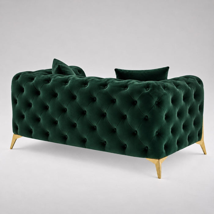 Jasper 2-Seater Chesterfield Sofa, Green Velvet