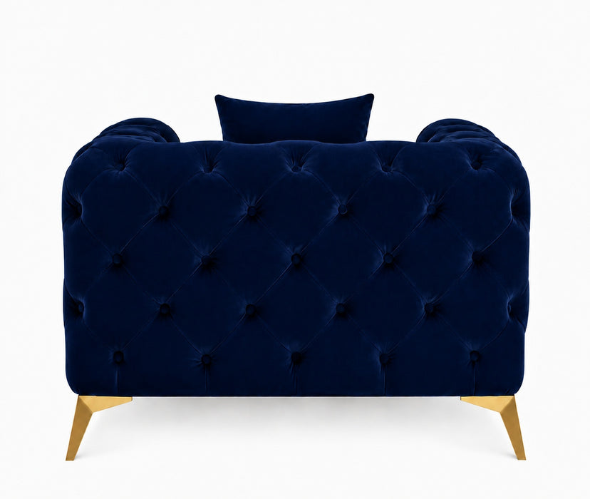 Jasper Chesterfield Armchair, Blue Velvet