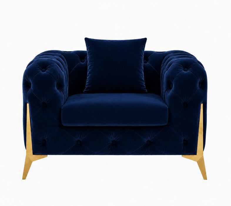 Jasper Chesterfield Armchair, Blue Velvet