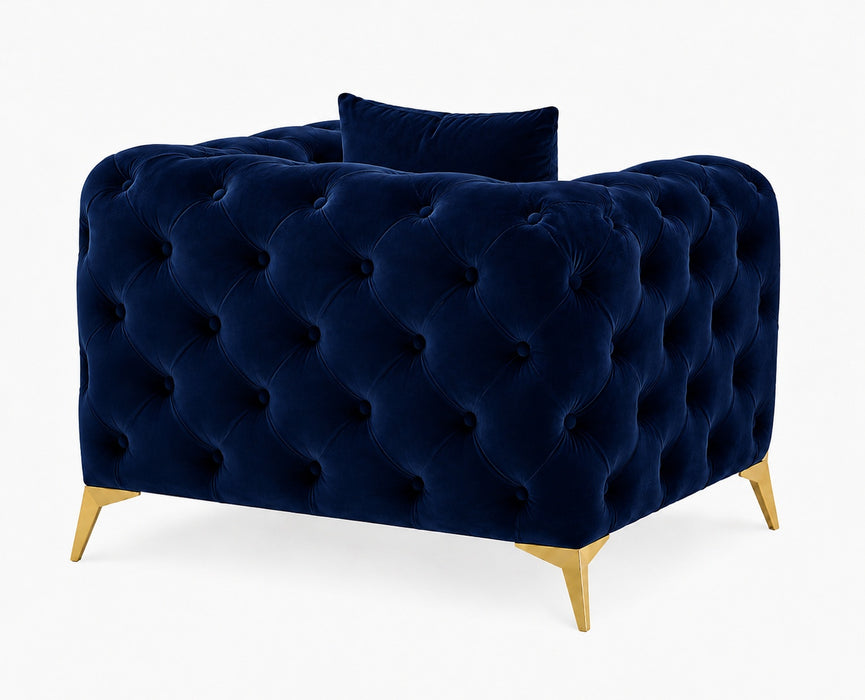 Jasper Chesterfield Armchair, Blue Velvet