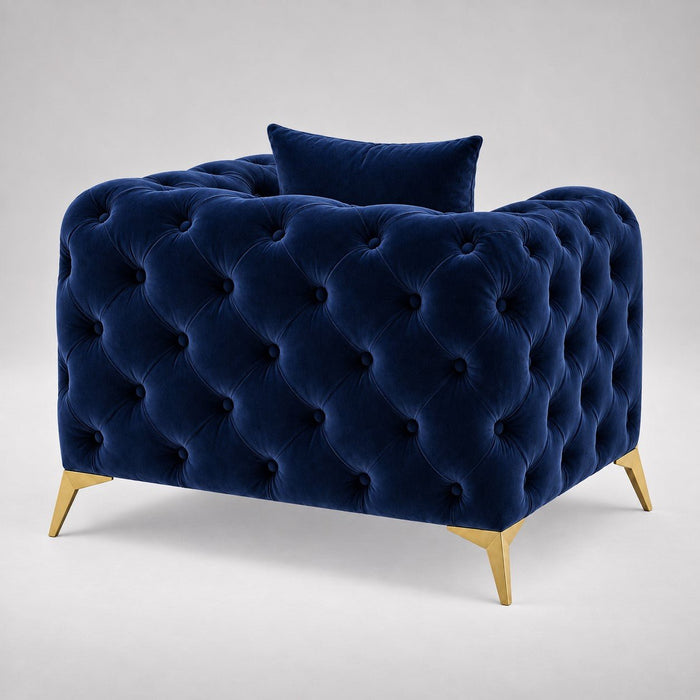 Jasper Chesterfield Armchair, Blue Velvet