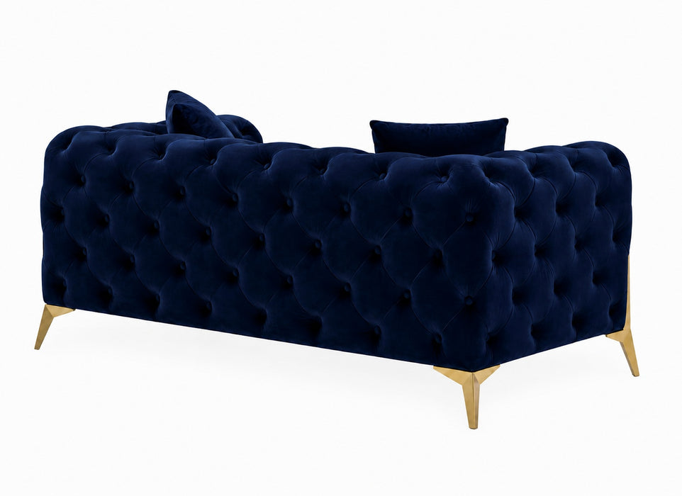 Jasper 2-Seater Chesterfield Sofa, Blue Velvet