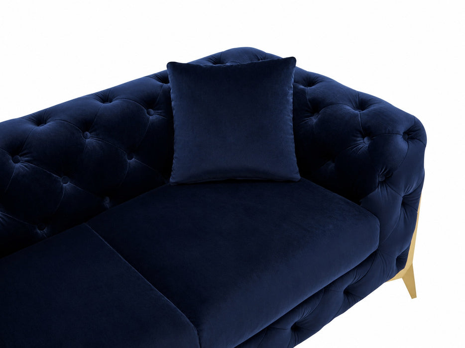 Jasper 2-Seater Chesterfield Sofa, Blue Velvet