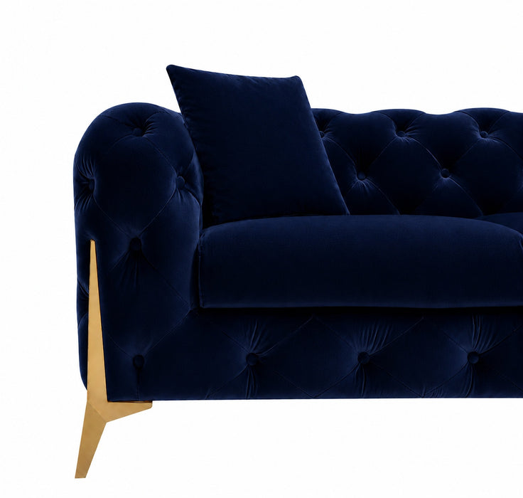 Jasper 3-Seater Chesterfield Sofa, Blue Velvet