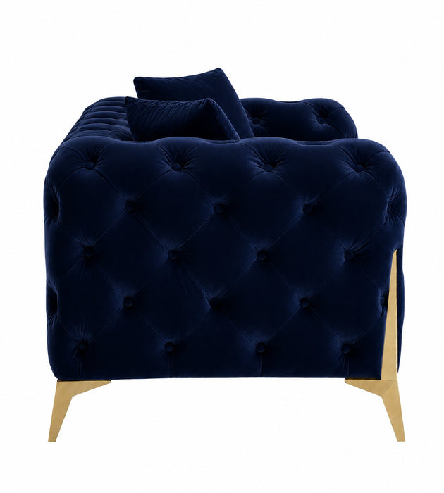 Jasper 3-Seater Chesterfield Sofa, Blue Velvet