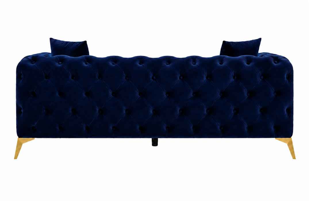 Jasper 3-Seater Chesterfield Sofa, Blue Velvet