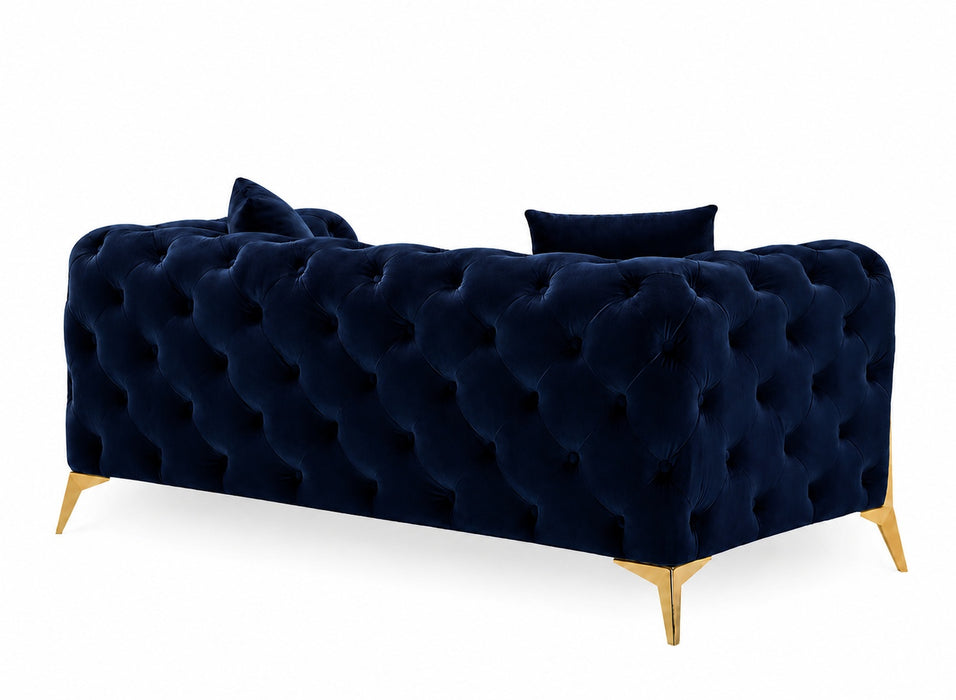 Jasper 3-Seater Chesterfield Sofa, Blue Velvet