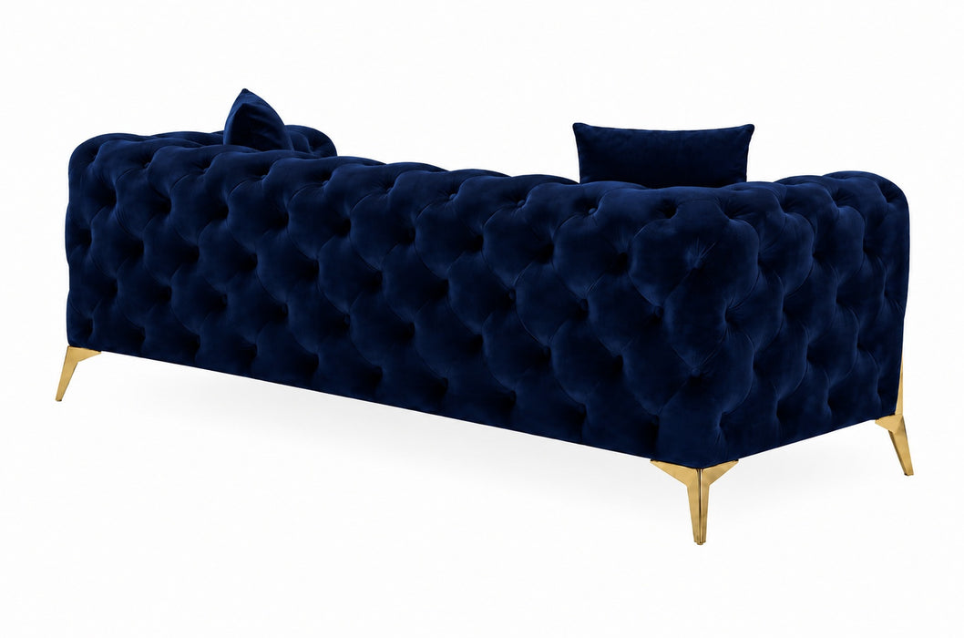Jasper 3-Seater Chesterfield Sofa, Blue Velvet