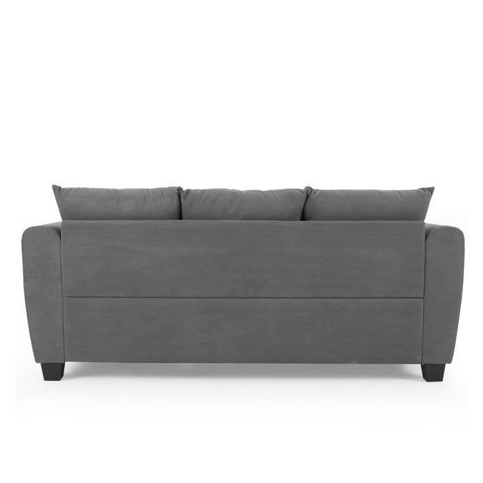 Halena 3 Seater Sofa With Chaise, Grey Cord