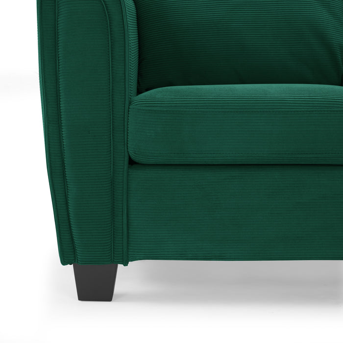 Halena 3 Seater Sofa With Chaise, Green Cord