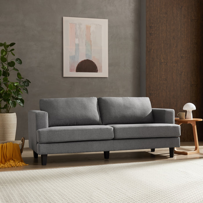 Dale 3 Seater Sofa, Dark Grey Linen Fabric
