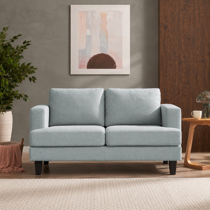 Dale 2 Seater Sofa, Pale Blue Linen Fabric