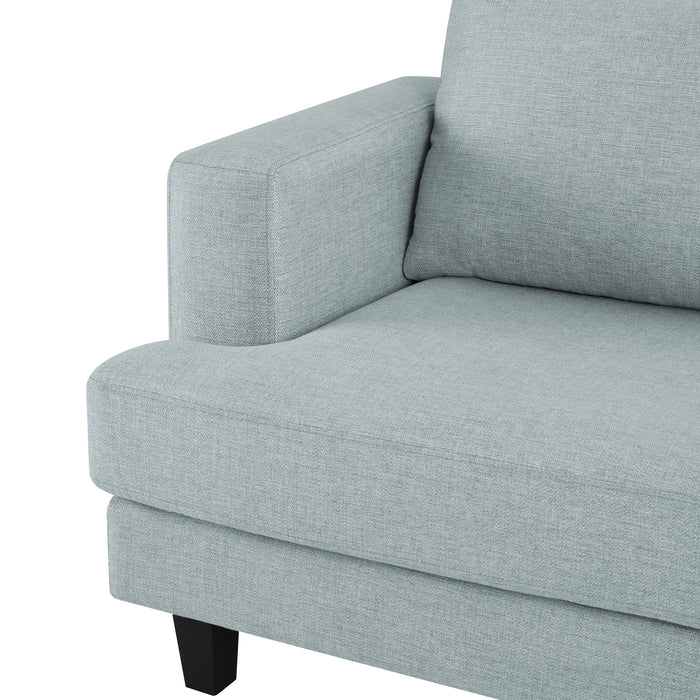 Dale 3 Seater Sofa, Pale Blue Linen Fabric