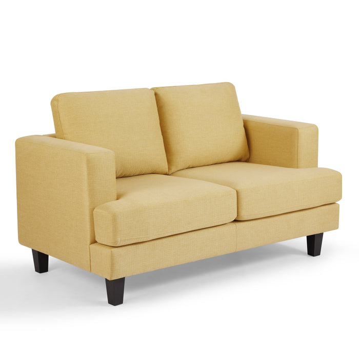 Dale 2 Seater Sofa, Mustard Linen Fabric