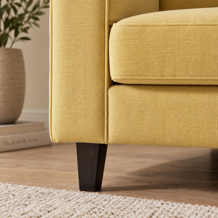 Dale 2 Seater Sofa, Mustard Linen Fabric