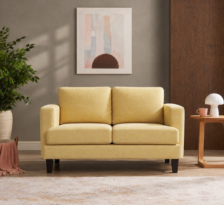 Dale 2 Seater Sofa, Mustard Linen Fabric